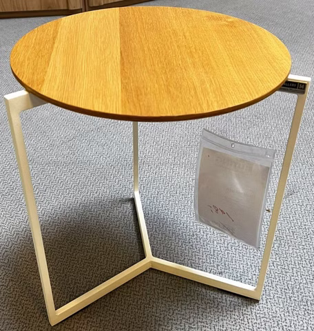 NP 295€ Toscana T 1921 Beistelltisch Wildeiche Reinweiß Ø35cm