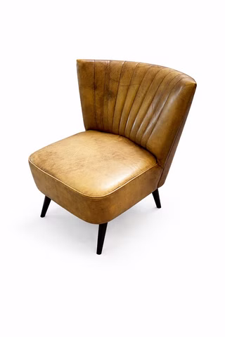 NP 634€ Mike Lounge TF 514 BR Ledersessel Braun Designer Sessel
