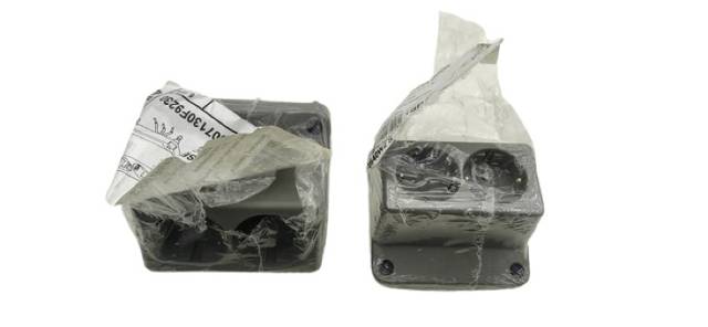 2x ABB 3640W2S Cover Cable Box Hafobox 2-Gang Schuko Outlet