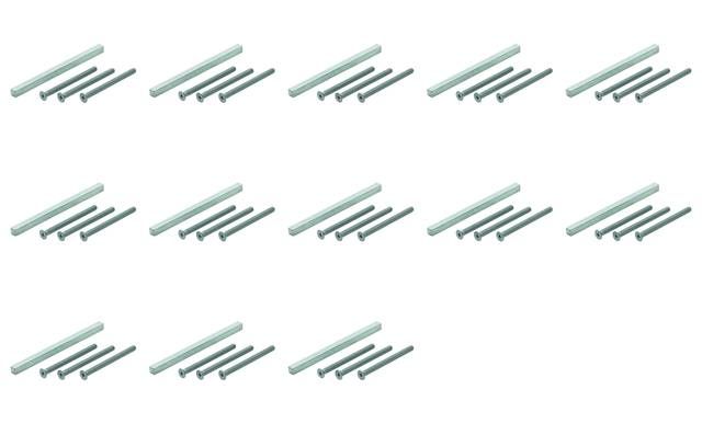 13x Hoppe 2013446 ZBSET-PTG/SBE-GR/GR-UB-M6-VLL Fastening