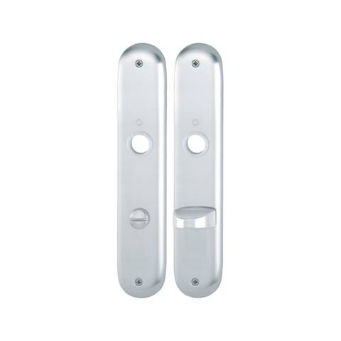 2x Hoppe 2800423 273P لوحة طويلة 8mm من الألومنيوم باللون الفضي