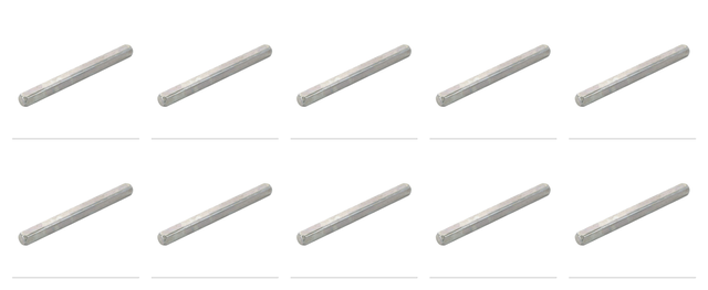 10x Hoppe 11608559 10x108 mm Full Square Shaft R2, HS, Steel