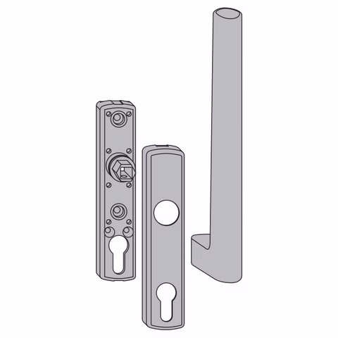 Siegenia PMHB0050-512012 SI-line HS300 PZ I Ral8022 K1 Hebel