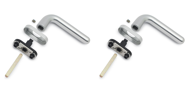 2x FSB 34 0000 Window Handle Adapter 9039 Aluminum Natural