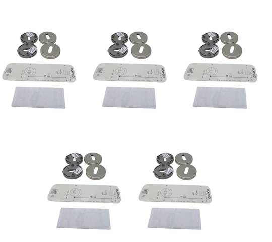 5x Hoppe 542543 E42KVS, Stainless Steel Key Rosette Pair