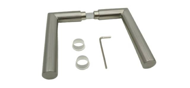 2x Hermat 10770 1802/GLAS-60 Glass Door Handle Pair Guidance