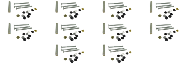 10x Hoppe 3092449 ZBSET-PTG-STG/GRM6FLKOKRVL Fastening Set