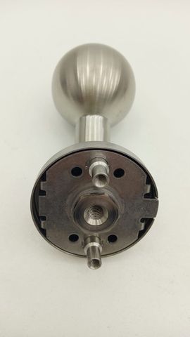 Ogro 3548V/6500 Curved Door Knob on Round Rosette steel