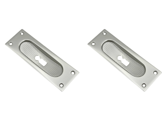 2x FSB 042 4211 Recessed Shell Square PZ Stainless Steel Fine Matte