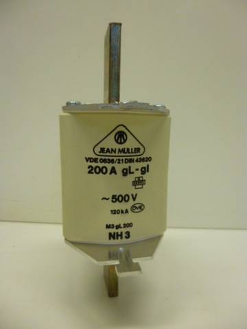 Предохранитель NH Jean Mueller M3gL200, предохранитель 200 A, 3 шт.