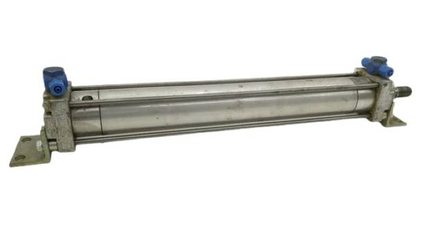 Double-Acting Pneumatic Cylinder With Mounting Brackets