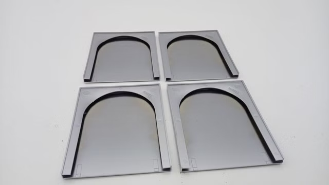 4x Hawa 19092 Abdeckkappen Eckig Verchromt matt Set