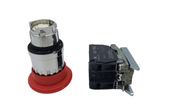Schneider XB4-BS8445 زر إيقاف الطوارئ أحمر معدني 40 mm