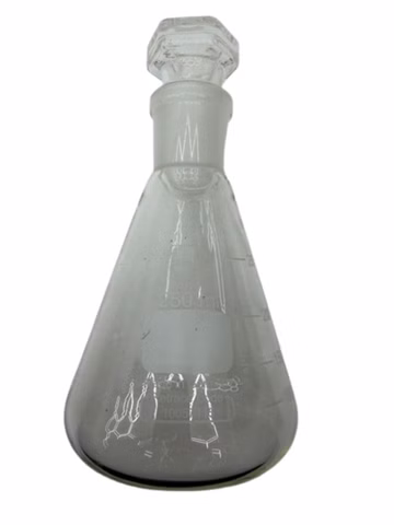 4X Duran Jodzahlkolben 250ml NS29/32 mit Hohlstopfen