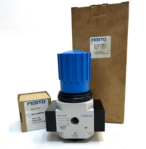 Festo LR-3/8-D-I-MIDI Pressure Regulating Valve 192312 Regulating Valve LR38DIMIDI | Valve