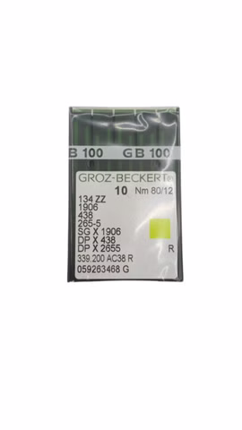 100x Groz-Beckert 134ZZ 1906 265-5 SGX1906 Nm80/12 Nähnadeln