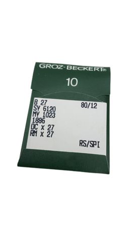 100x إبر Groz-Beckert B27 SY6120 MY1023 Nm80/12 RS/SPI