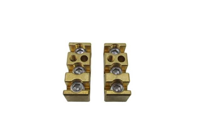 2x Brass Terminal Clamp Cable Clamp Terminal Block System