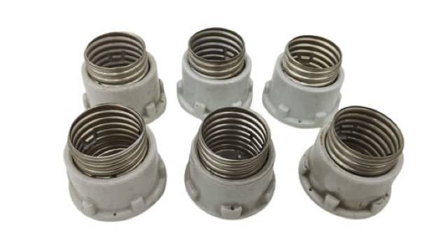 6x Porcelain Lamp Socket E27 Ceramic Socket