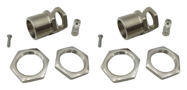 2X Balluff BAM00FZ BES 18.0-KH-4 Clamp Holder Stainless Steel