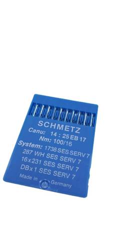 5x إبر آلات الخياطة Schmetz 1738 SES SERV7 DBx1 Nm100/16، عبوة من 10 قطع