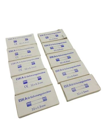 10x Eska 32x6.3mm G-Fuse Inserts Fine Fuse 10-Piece