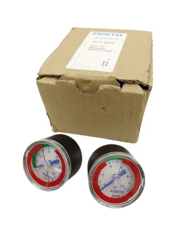 2x Festo MA-40-10-R1/8-E-RG Pressure Gauge 0-10 bar