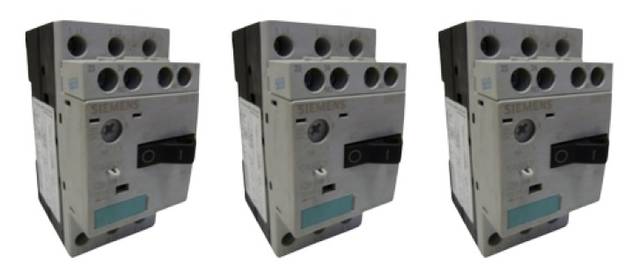 3x pieces Siemens 3RV1011-1KA10 motor protection circuit breaker power switch