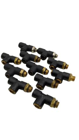 11x Pneumatic 12 T-Connectors With Brass Thread
