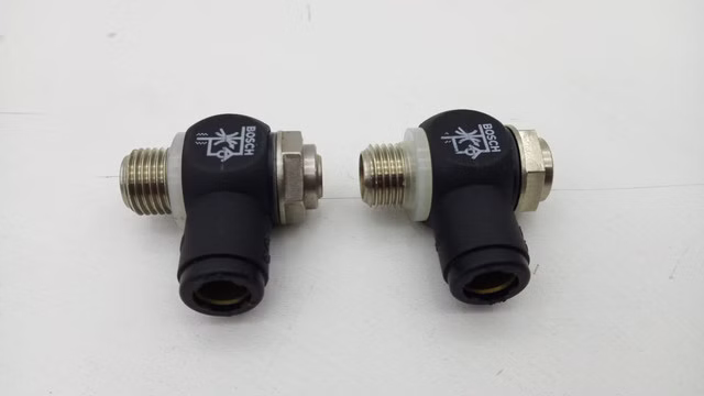 2x Bosch Pneumatik Drosselrückschlagventil Winkelform
