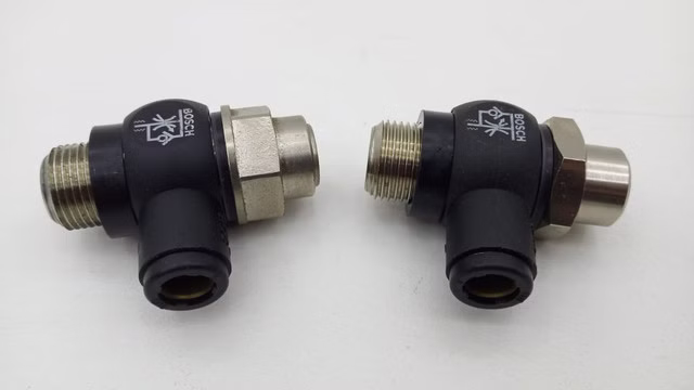 2x Bosch Pneumatik Winkel-Steckverschraubung Gewinde