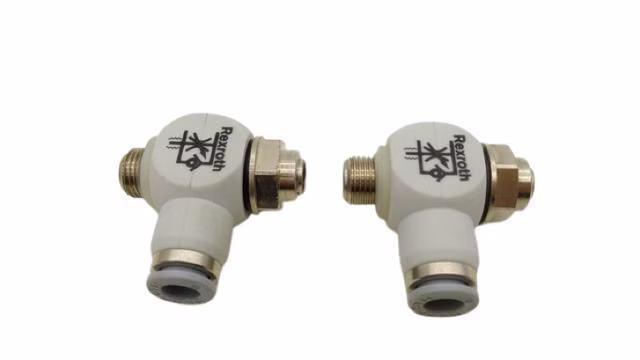 2x Rexroth Pneumatik Drossel Rückschlagventil Winkel