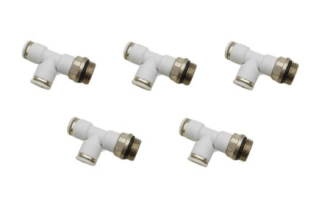 5x 2122310380 Pneumatic T Push-in Connector G3/8 External Thread