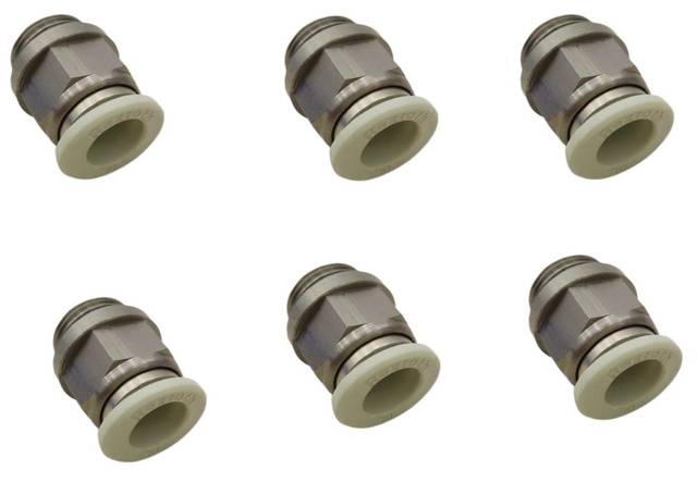 6x Rexroth 2121010380 Push-In Fitting G3/8 Ø10