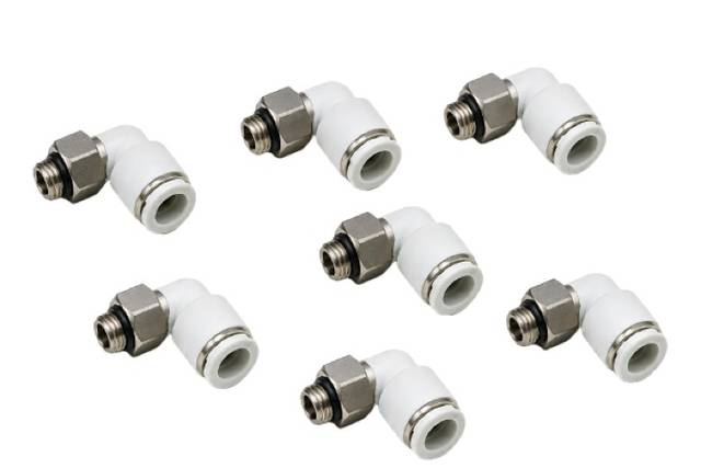 7x 2122008180 Pneumatic Angle Push-in Fitting G1/8 Ø8