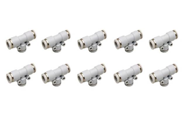 10x Rexroth 10mm Pneumatic T-Connector Compressed Air Fitting