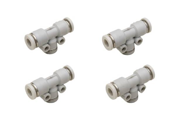 4x Rexroth Pneumatic T-Connector Plug-in Connection Compressed Air