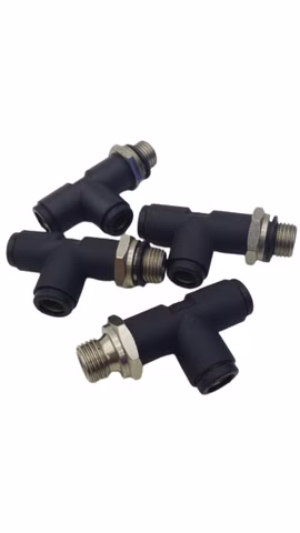 4x R412005214 Ø8mm Pneumatik T Verbinder Steckanschluss