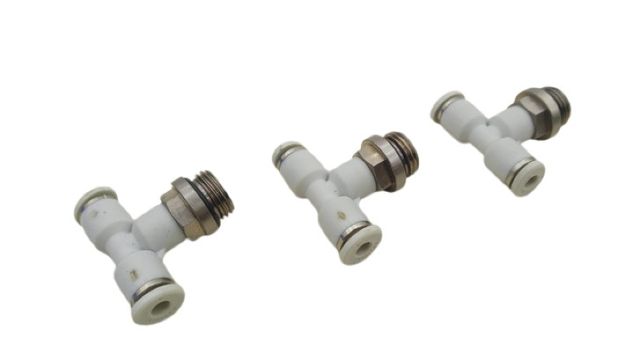 3x Rexroth 2122204140 T-Fitting G1/4 Ø4 Pneumatic