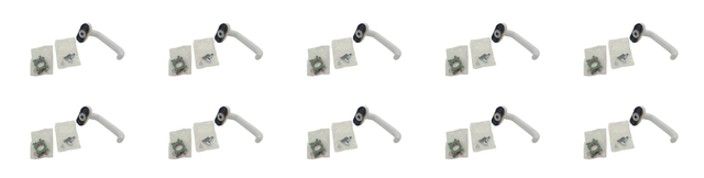 10x FSB Window Handle Window Olive White With Fastening