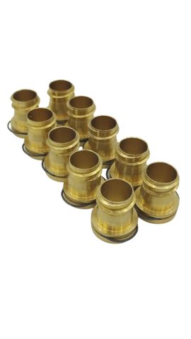 10x Brass Pipe Connectors Push-Fit Fittings with O-Ring
