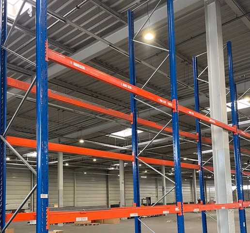 16,5 Meter SLP Palettenregal 6,5 m Hoch Schwerlastregal 4 Ebenen Lagerregal