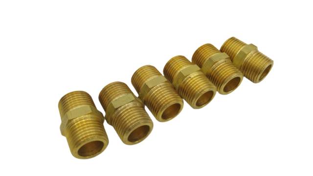 6x Legris 0121.21.21 57344 BJO Brass Double Nipple M/M