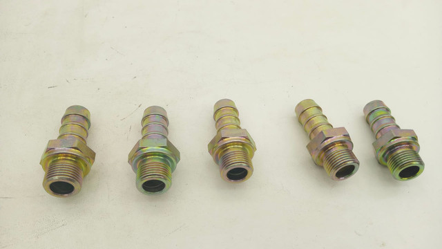 5x Hose Tail with External Thread, Zinc Plated Fitting