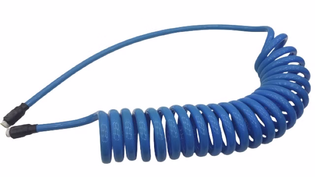Druckluft Spiralschlauch mit Außengewinde