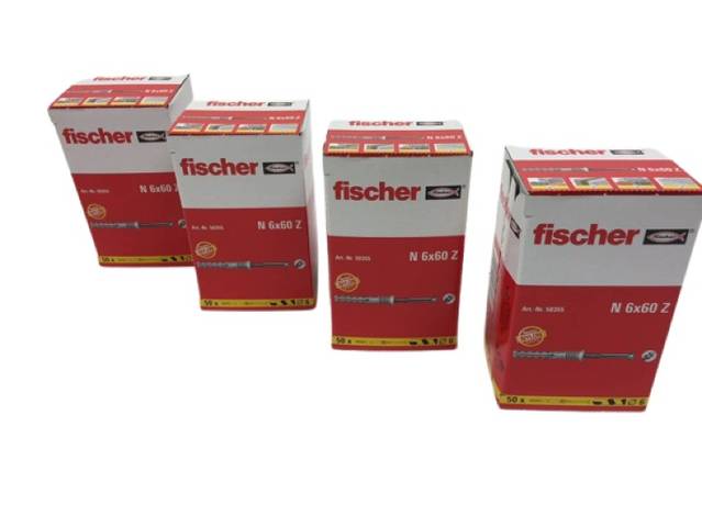 4x 50 Anchors Fischer N 6 x 60 mm Z Nail Anchors Plastic Anchors 200x N6X60 mm 50355