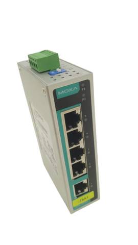 Moxa EDS-205A محول إيثرنت 5 منافذ على سكة DIN 12–48V DC