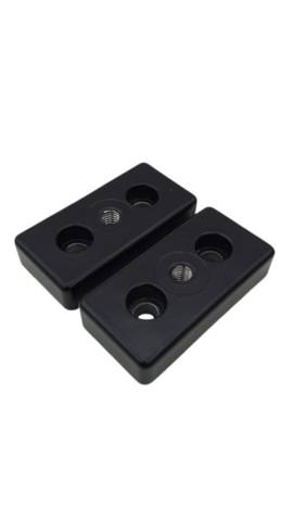 2x 44071 لوحة نقل وقاعدة 80x40 M10 سوداء