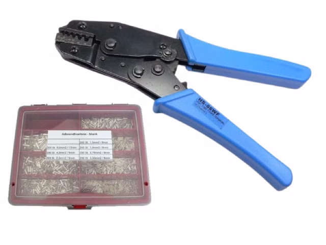 HS-06WF Ratschen-Crimpzange mit Aderendhülsen 0,25–6 mm²