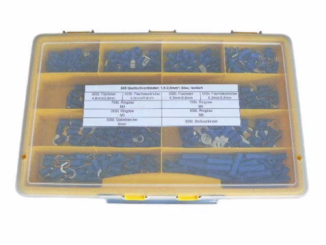 Quetschverbinder Sortiment 500 Teile Blau 1,5 bis 2,5 mm²